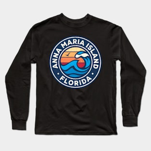 Anna Maria Island Florida Fl Nautical Waves Long Sleeve T-Shirt